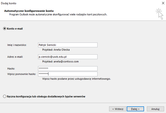Outlook 2016 - przykładowy ekran 2