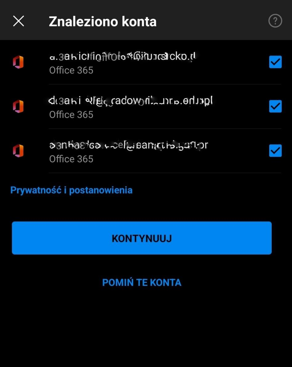 Pominięcie wykrytych kont